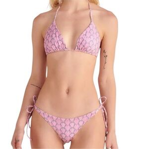 NWT PEIXOTO Seashell Print Triangle Top & Cheeky Bikini Bottom Set Size Small